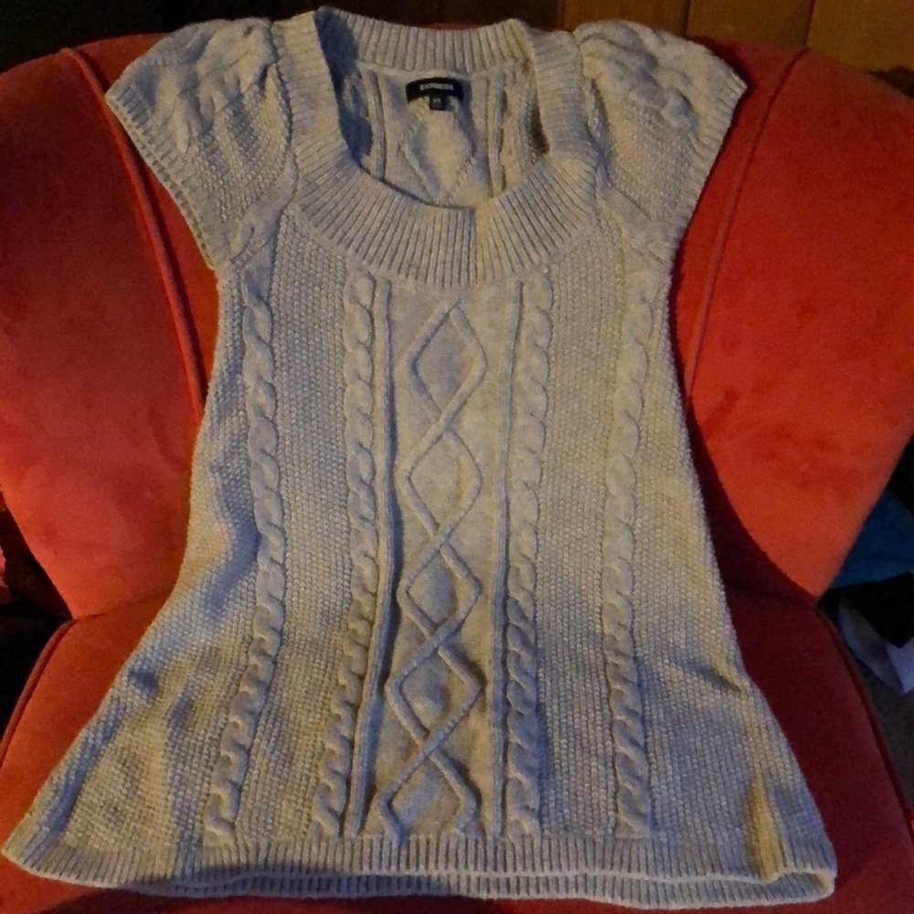 EUC Express cable knot grey sweater dress size xs
